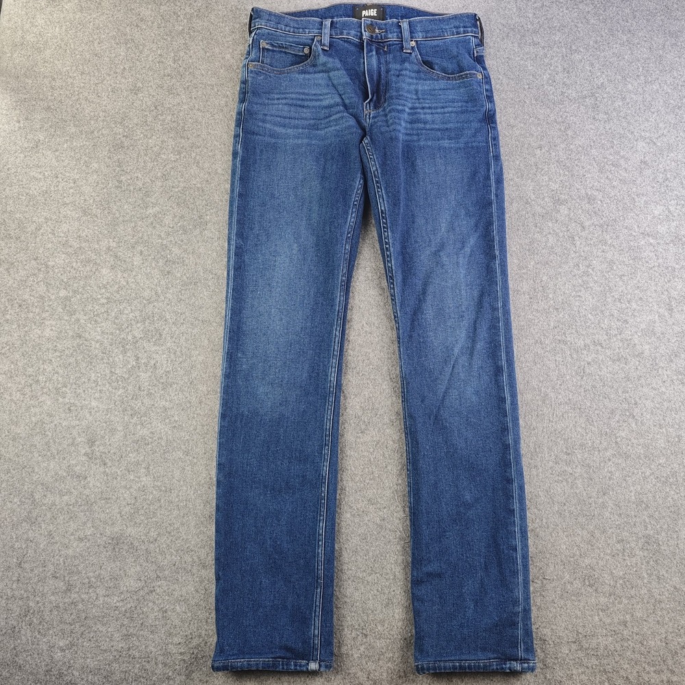 Paige Federal Jeans Adult 28x30 Blue Dark Wash Low Rise Stretch